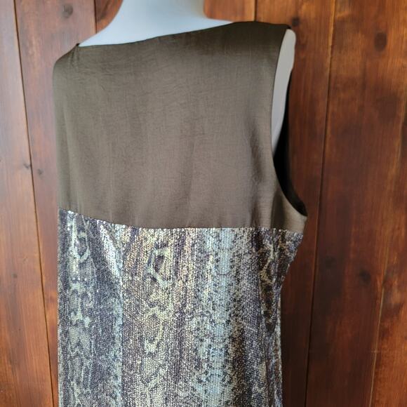 J. Taylor 16 Brown Sequin Snakeskin Sheath Dress Cocktail Party Glam Sparkle ✨ - Picture 12 of 15